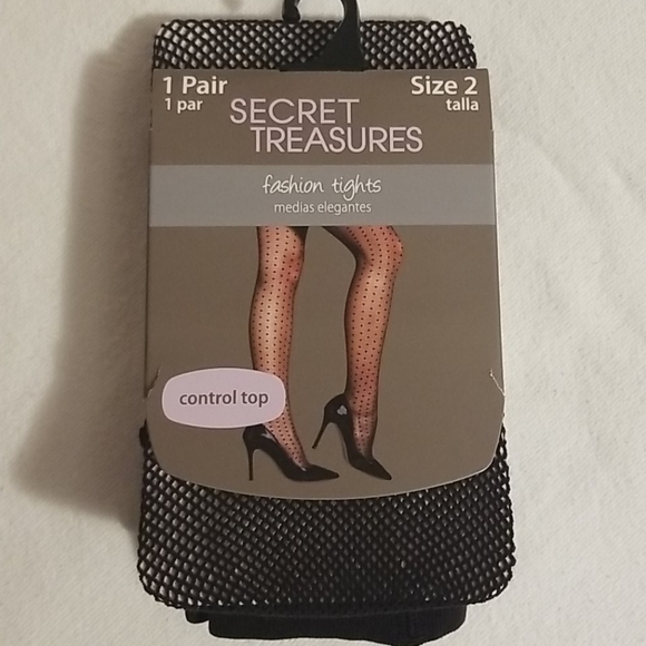 NEW Black Fishnet Control Top Fashion Tights - Picture 3 of 9